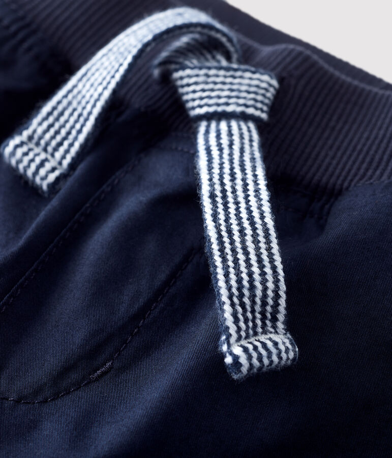 Bermudas de sarga de algod&oacute;n para ni&ntilde;o azul SMOKING