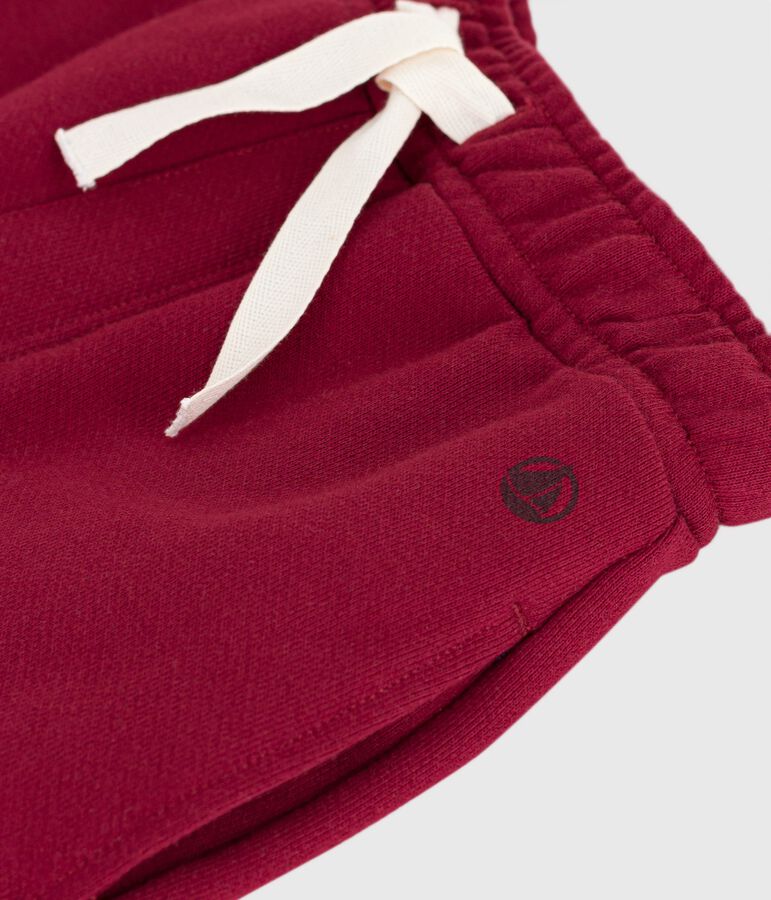 Pantal&oacute;n infantil de jogging liso de algod&oacute;n rojo