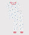 Pijama infantil de algodón con estampado de estrellas blanco MARSHMALLOW/azul ALASKA