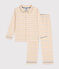 Pijama infantil de algodón con estampado de cuadros blanco AVALANCHE/ MULTICO
