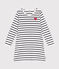 Camisón infantil de algodón a rayas blanco MARSHMALLOW/azul SMOKING