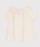 Blusa de gasa de algodón para niña blanco MARSHMALLOW