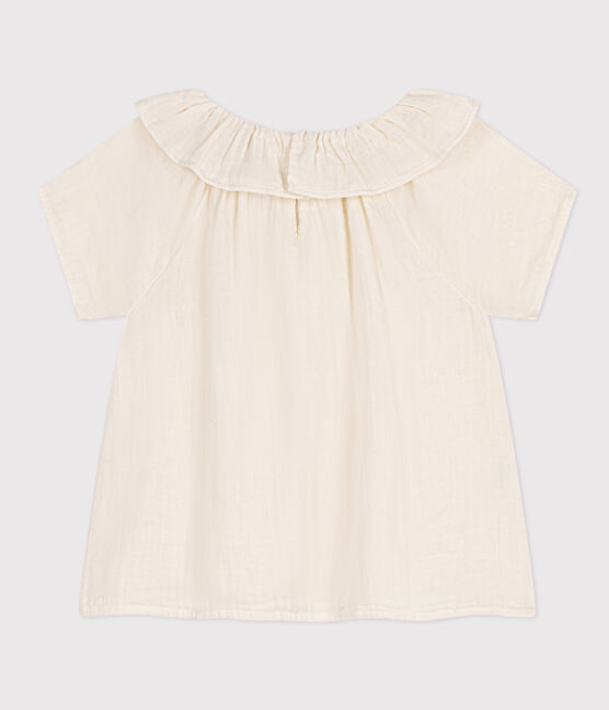 Blusa de gasa de algodón para niña blanco MARSHMALLOW