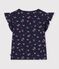 Camiseta infantil de manga corta con estampado de flores azul/multicolor