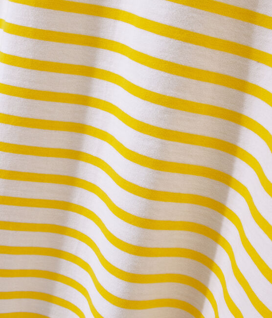 Vestido con rayas de mangas 3/4 para mujer blanco MARSHMALLOW/amarillo SHINE
