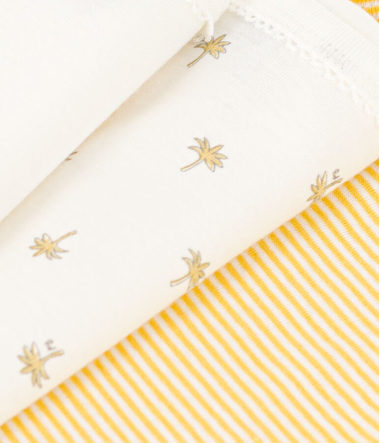 Juego de 3 bodis de tirantes de algod&oacute;n con palmeras multicolor