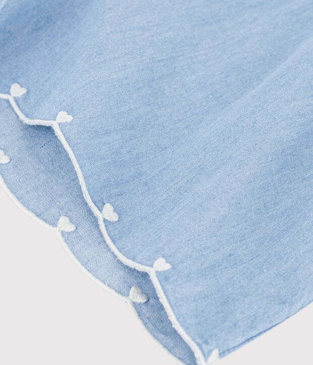 Shorts infantiles de algod&oacute;n liso azul