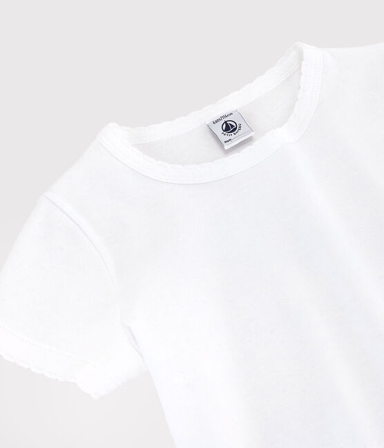 Camiseta icónica de algodón de niño/niña blanco ECUME