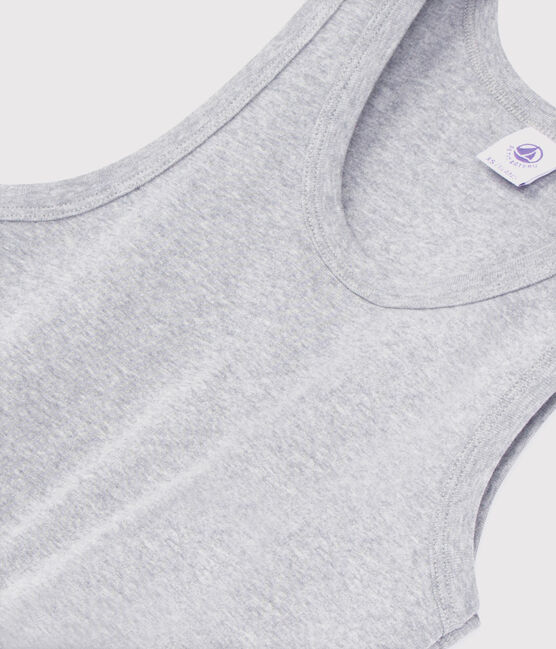 Camiseta de tirantes emblemática de algodón de mujer gris BELUGA CHINE