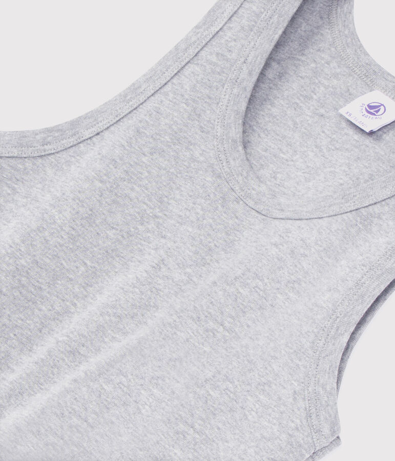 Camiseta de tirantes emblem&aacute;tica de algod&oacute;n de mujer gris