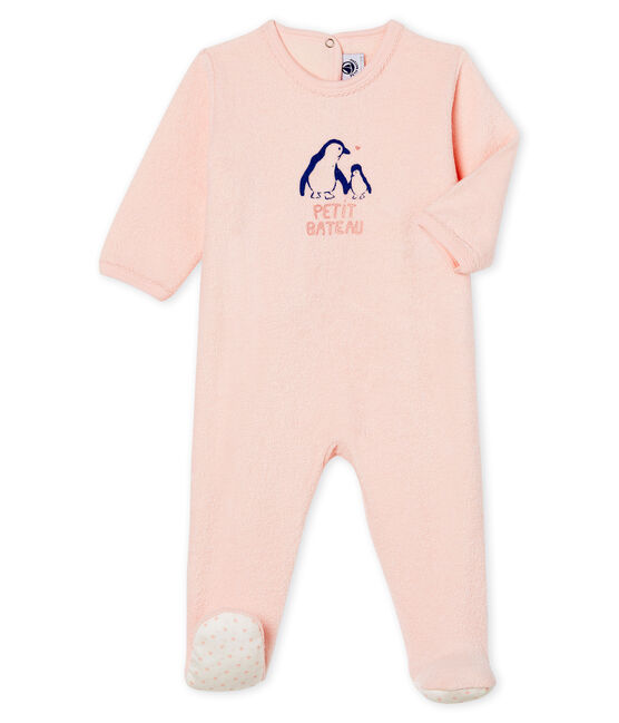 Pijama extra cálido de toalla de rizo afelpado para bebé niña rosa MINOIS