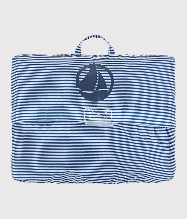 Cortavientos de poli&eacute;ster reciclado de ni&ntilde;a/ni&ntilde;o azul/blanco