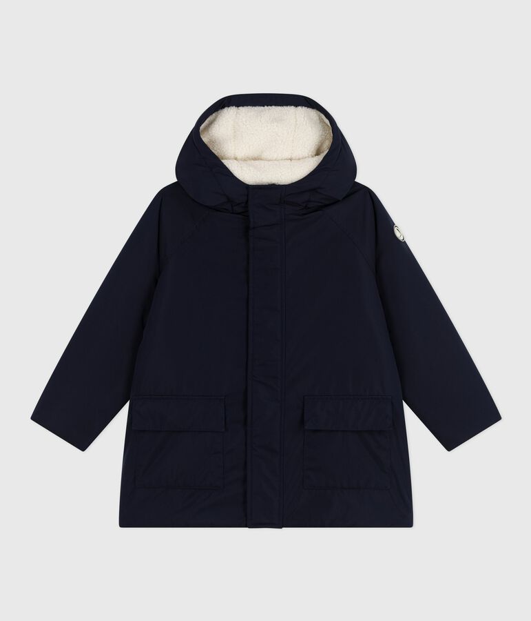 Parka infantil midi lisa azul