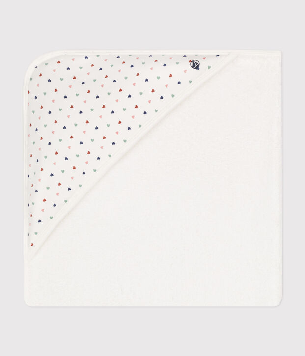 Capa de ba&ntilde;o de algod&oacute;n blanco/multicolor