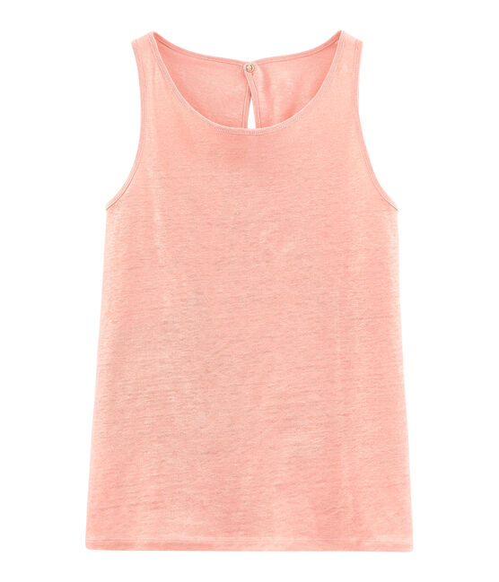Camiseta de tirantes de lino irisado para mujer rosa ROSAKO/rosa COPPER