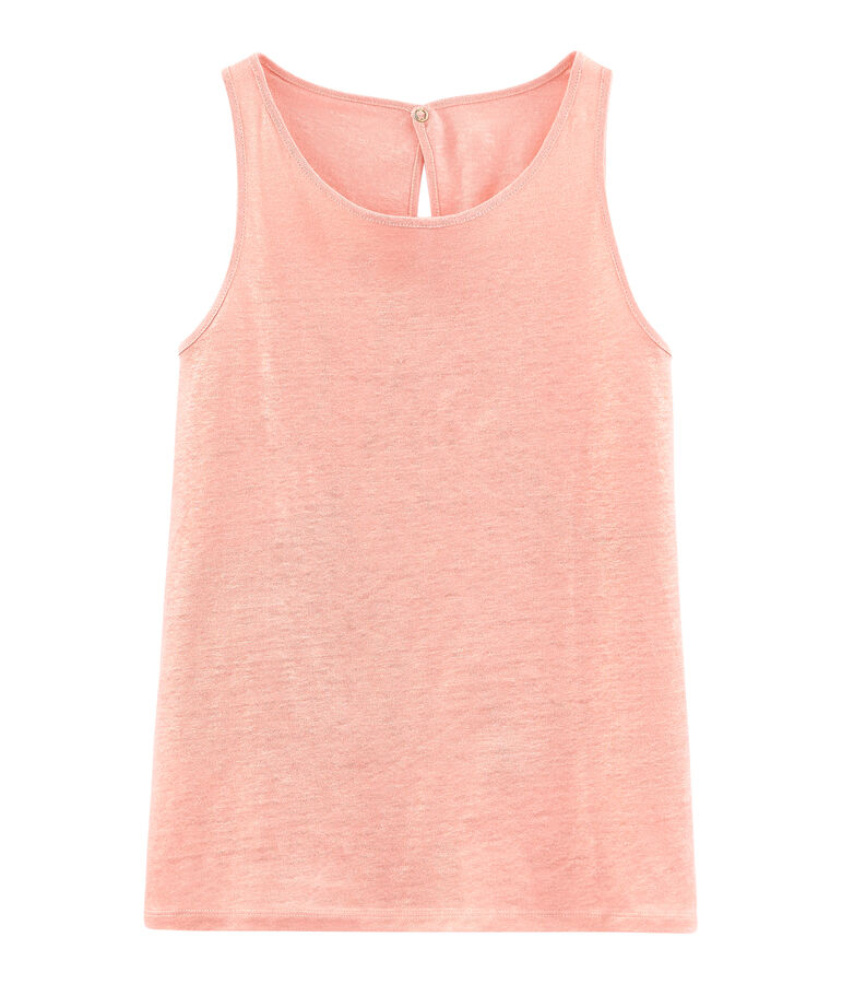 Camiseta de tirantes de lino irisado para mujer rosa/rosa