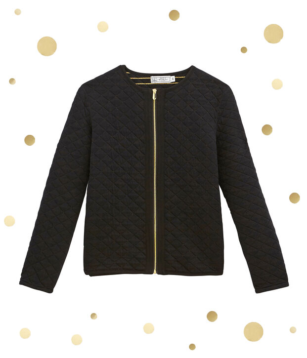 C&aacute;rdigan para mujer acolchado negro/amarillo