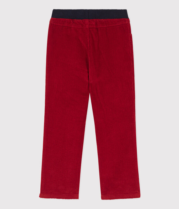 Pantal&oacute;n de corte normal de pana de ni&ntilde;o rojo