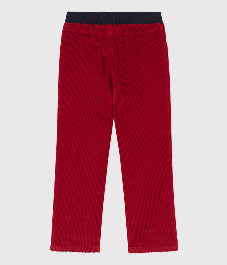 Pantal&oacute;n de corte normal de pana de ni&ntilde;o rojo
