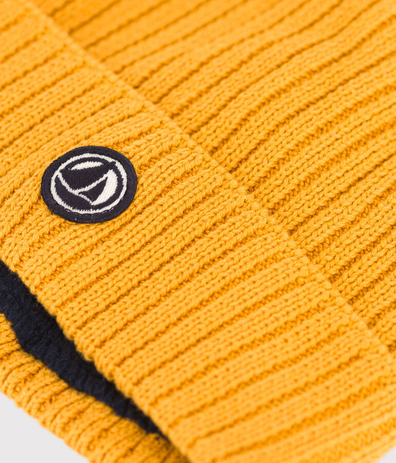 Gorro de punto con forro de tejido polar de ni&ntilde;o/ni&ntilde;a amarillo