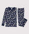 Pijama snugfit con estampado de estrellas de niño azul SMOKING/blanco MARSHMALLOW
