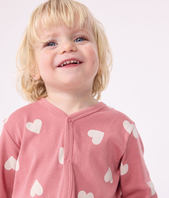 Pijama sin pies de algodón estampado para bebé rosa ROSEWOOD/ MARSHMALLOW
