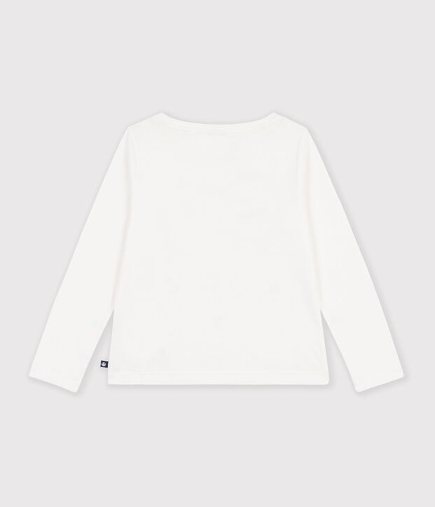 Camiseta infantil de manga larga con estampado de coraz&oacute;n blanco