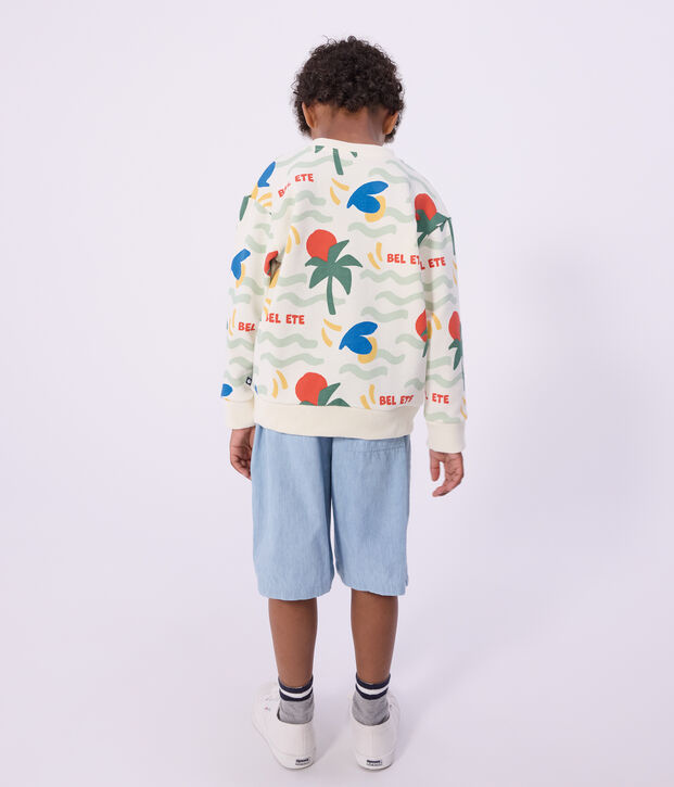 Sudadera infantil de algod&oacute;n con estampado crudo/multicolor