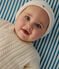 Gorro de rizo aterciopelado para recién nacido blanco MARSHMALLOW