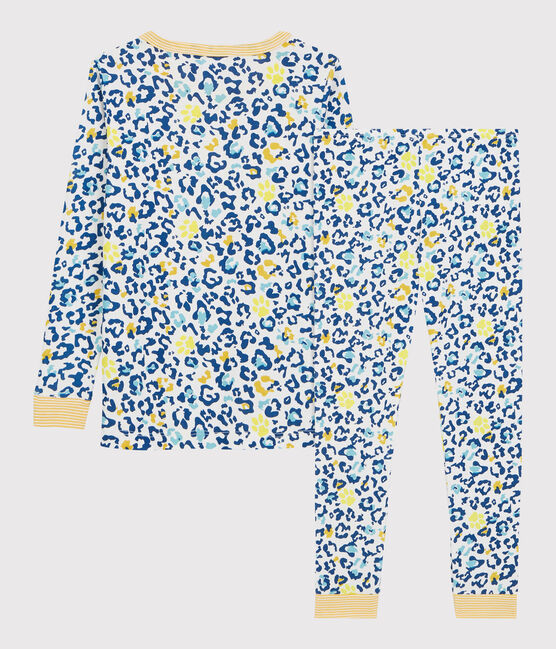 Pijama snugfit con estampado de pantera de niño/niña blanco MARSHMALLOW/blanco MULTICO