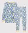 Pijama snugfit con estampado de pantera de niño/niña blanco MARSHMALLOW/blanco MULTICO