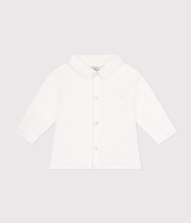 Camisa de popelina para beb&eacute; blanco
