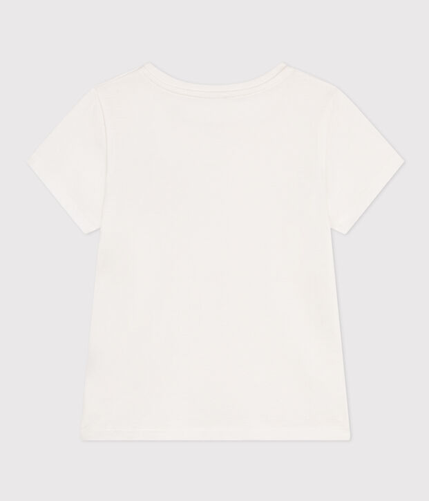 Camiseta de punto ligero para ni&ntilde;a blanco
