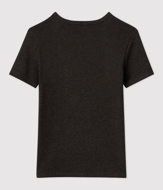 Camiseta L'ICONIQUE con cuello de pico de algodón orgánico de mujer gris CITY CHINE