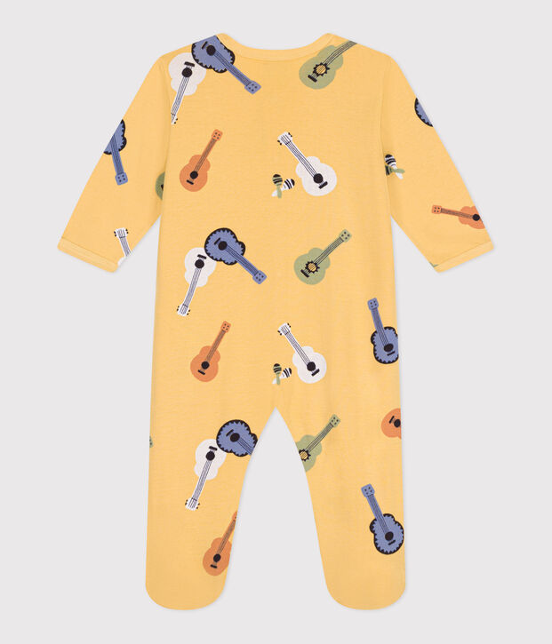 Pijama de algod&oacute;n con estampado de guitarras para beb&eacute; amarillo/azul/multicolor