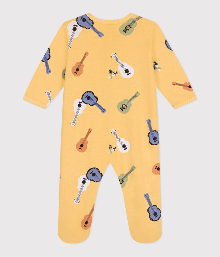 Pijama de algod&oacute;n con estampado de guitarras para beb&eacute; amarillo/azul/multicolor