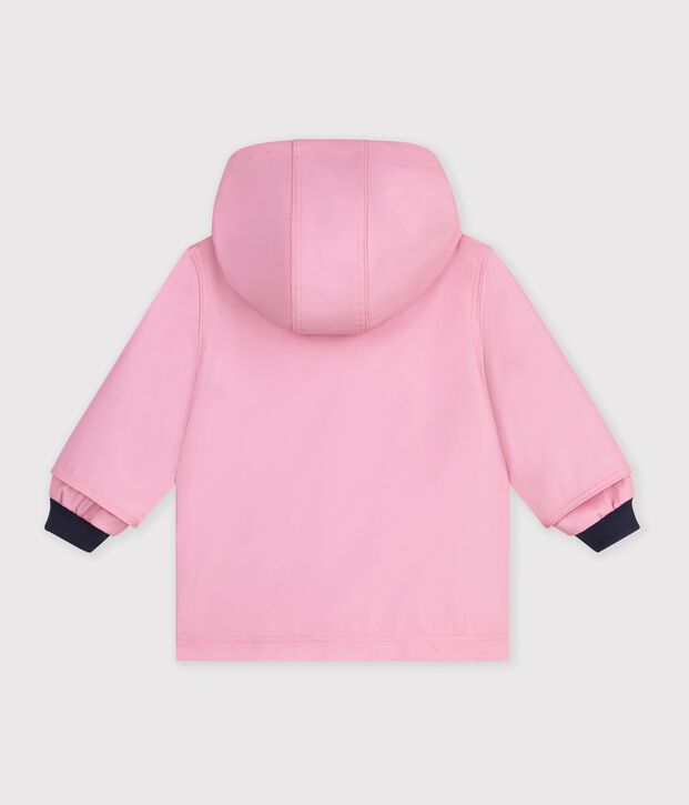 Chubasquero liso ic&oacute;nico para beb&eacute; rosa