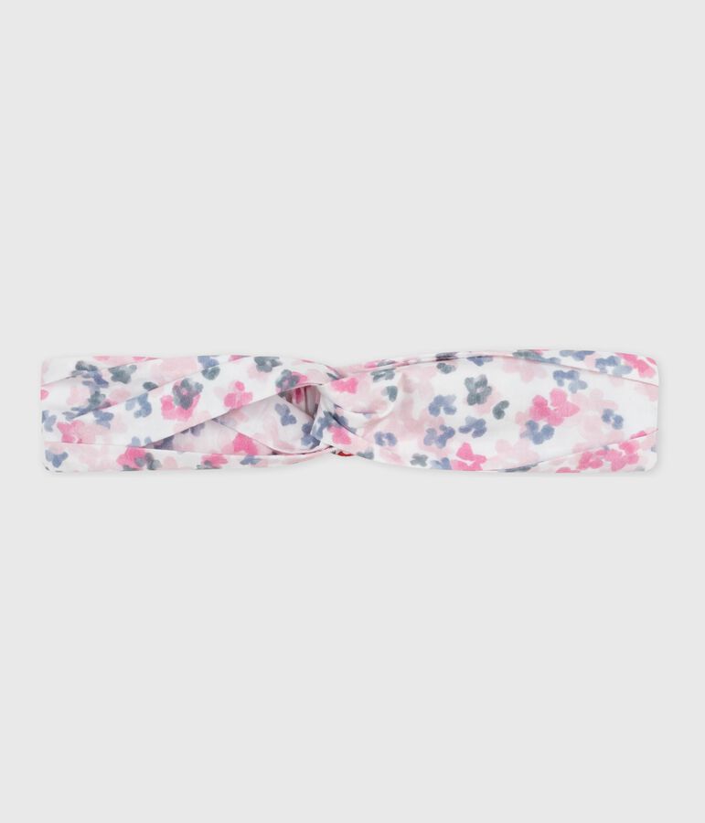 Cinta infantil de popelina con estampado de flores crudo/multicolor