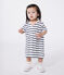 Vestido marinero de algodón con manga corta y cuello de uniforme para bebé blanco MARSHMALLOW/azul SMOKING