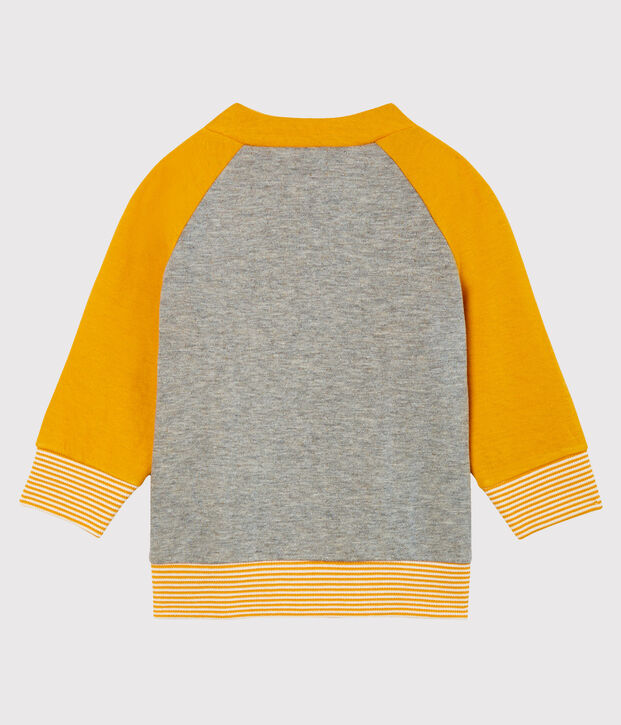 C&aacute;rdigan de tela t&uacute;bica con cremallera para beb&eacute; ni&ntilde;o gris/amarillo