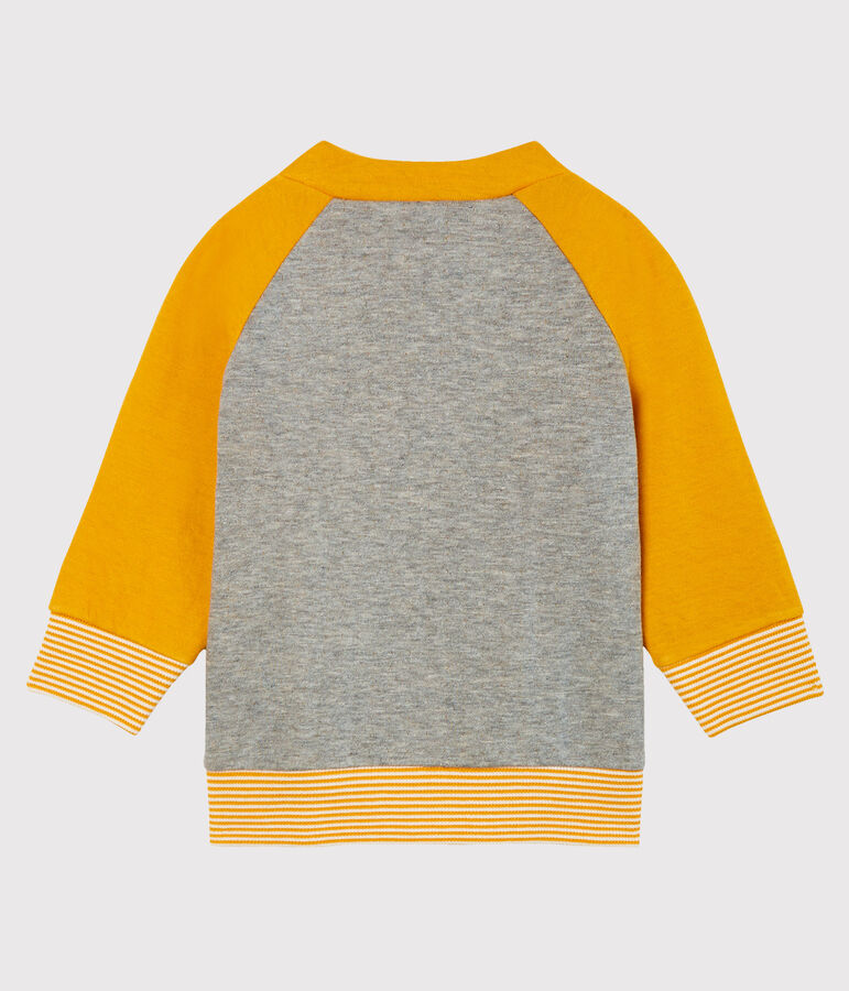 C&aacute;rdigan de tela t&uacute;bica con cremallera para beb&eacute; ni&ntilde;o gris/amarillo