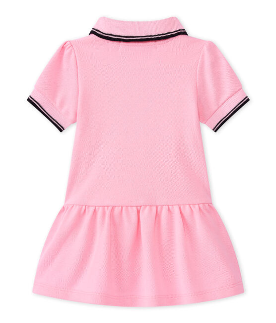 Vestido para niña de manga corta rosa BABYLONE