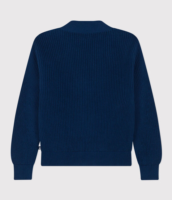 Chaqueta de punto inglés de algodón para mujer azul INCOGNITO