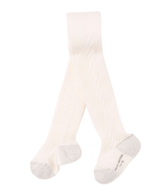 Leotardos de niña de lana de mezcla beige COQUILLE
