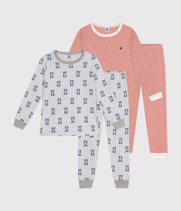 Juego de 2 pijamas infantiles de algod&oacute;n multicolor