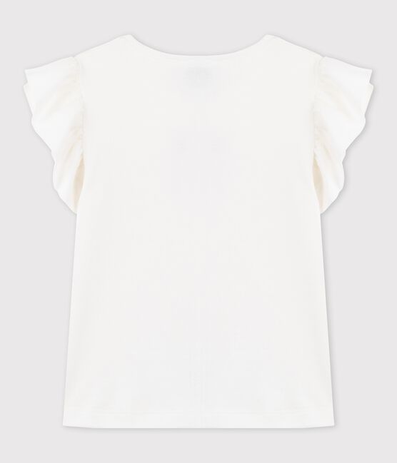 Camiseta de manga corta de algodón de niña blanco MARSHMALLOW