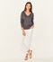 Camiseta manga larga de algodón sea island para mujer gris MAKI