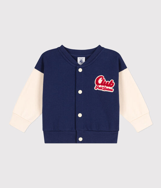 Chaqueta teddy de muletón para bebé azul CHALOUPE/blanco AVALANCHE
