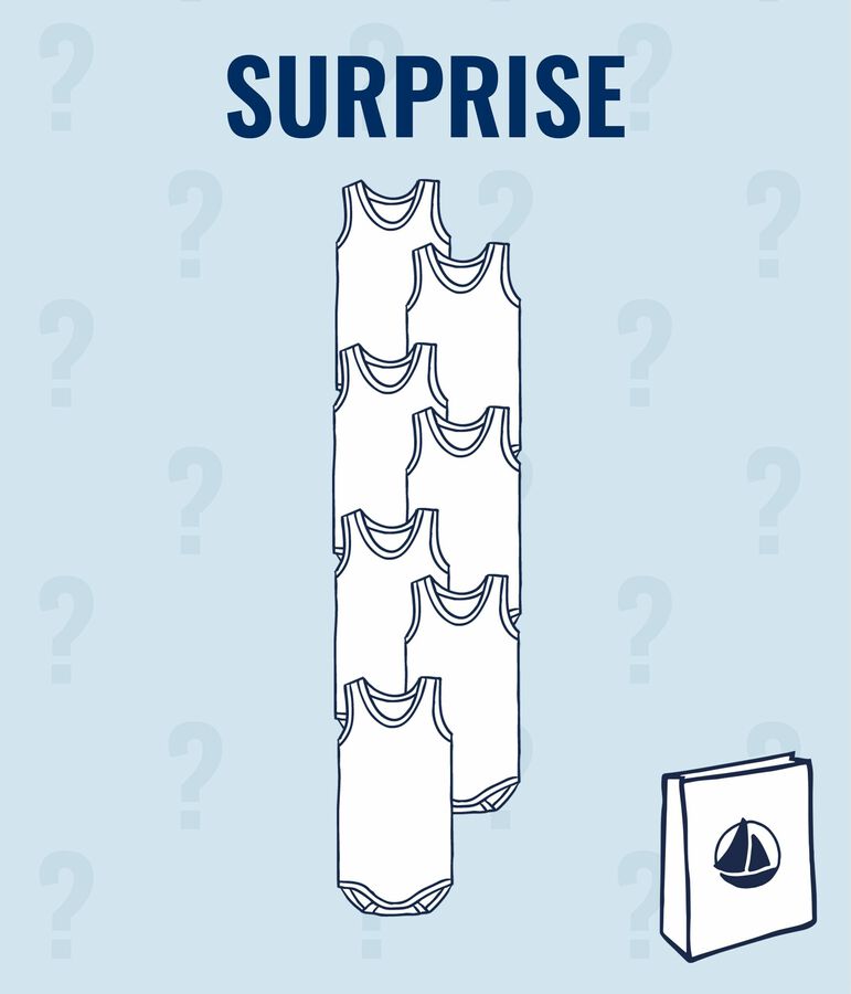 Juego sorpresa de 7 bodis sin mangas para beb&eacute; ni&ntilde;o variante 1