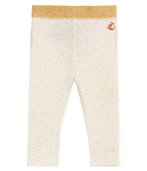 Leggings con lentejuelas para bebé niña blanco MARSHMALLOW/rosa COPPER